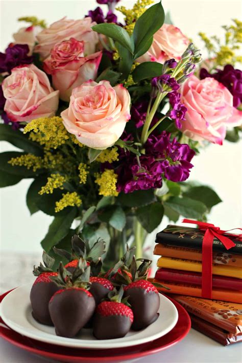 Chocolate Dipped Strawberries And Whole Trade Roses With