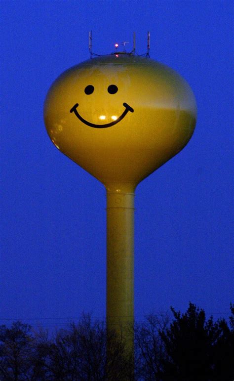 Smiley Face Water Tower To Retain Its Sunny Yellow Color