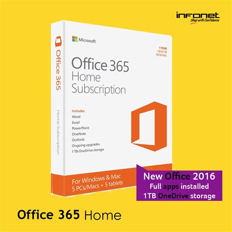 Jual Microsoft Office 365 Home 5 User 1 Year Subscription Pcmac