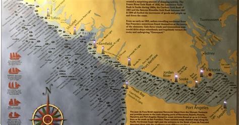 Graveyard Of The Pacific Wall Map Of Sunken Ships On The West Coast