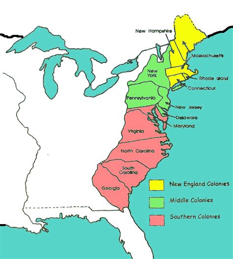 Colonies Printable Map