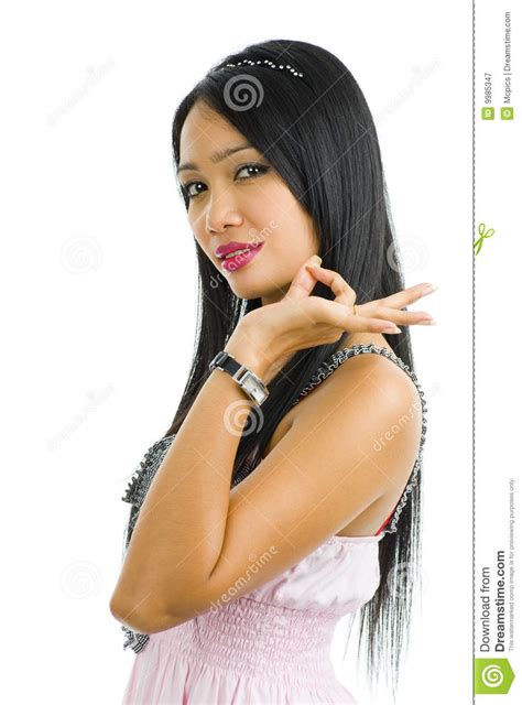 Beau Asiatique Image Stock Image Du Isolement Pose Femme 9985347