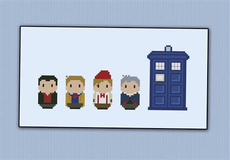 Doctor Who Last Four Doctors Digital Cross Stitch Pattern