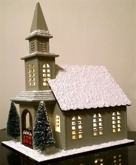 Werchristmas 20 Cm Pre Lit Wooden Christmas Church Scene Decoration