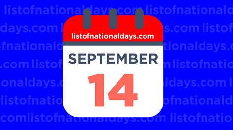 September 14th List Of National Days