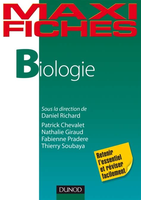 Maxi Fiches De Biologie Livre Et Ebook Sciences De La Vie Santé Et