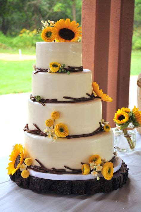 55 Sunflower Wedding Cakes Ideas Sunflower Wedding Wedding Wedding