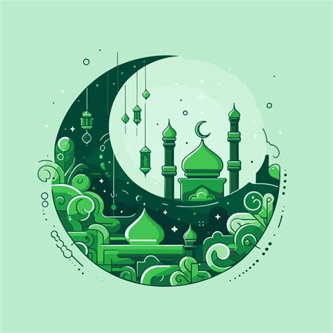 Premium Vector Free Vector Abstract Green Ramadan Kareem Illustration