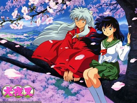 Inuyasha And Kagome On A Japanese Cherry Blossom Tree Inuyasha Anime