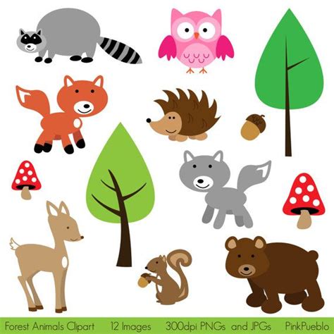 Forest Animal Clip Art Forest Animals Clipart Woodland Animal Clip