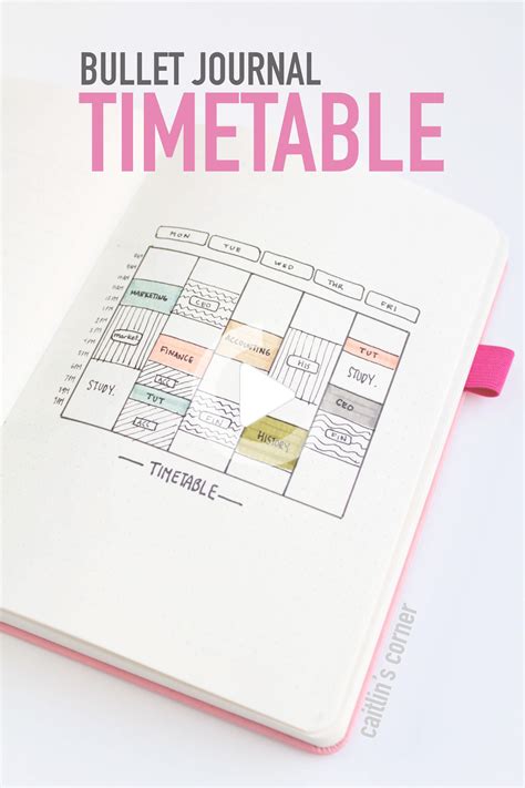 Bullet Journal Student Timetablewrite Down Your Class Schedule And