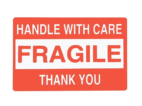 Business And Industrial 1000 Fragile Stickers 2x3 Handle With Care Thank