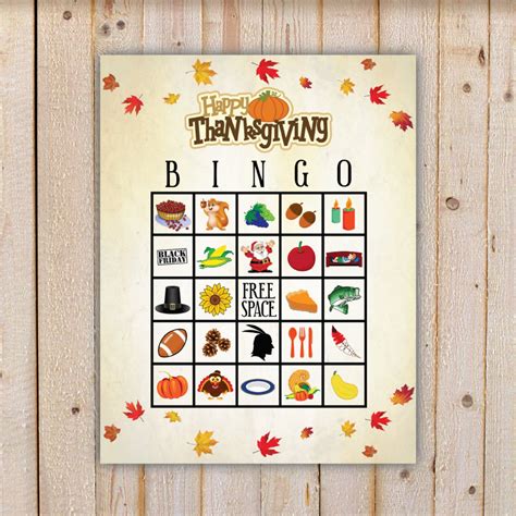 Thanksgiving Bingo Game With 20 Unique Bingo Cards And 30 Etsy