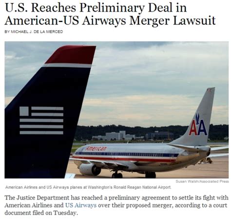 American Airlines And Us Airways Merger Proceeds Doj No Longer Opposes