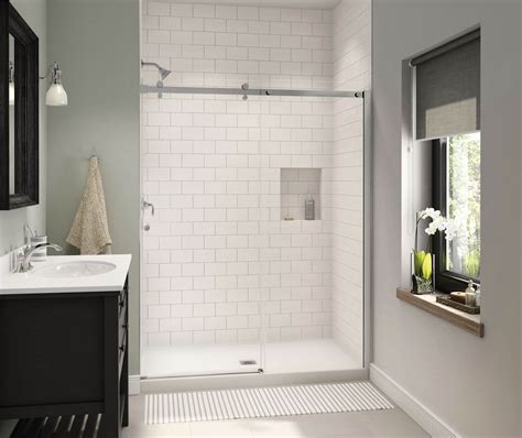 B3x 6036 Acrylic Alcove Shower Base With Center Drain In White Shower