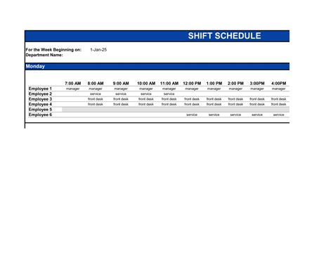 hybrid work schedule template