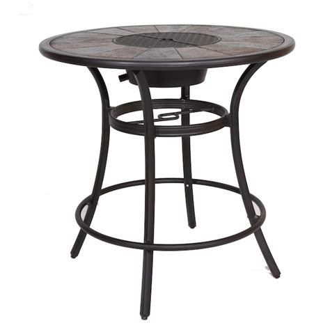 Allen Roth Safford Round Outdoor Bar Height Table 40 In W X 40 In L
