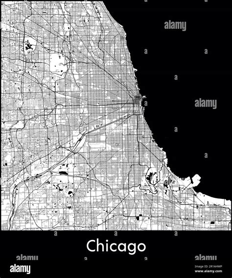 City Map North America United States Chicago Vector Illustration Stock