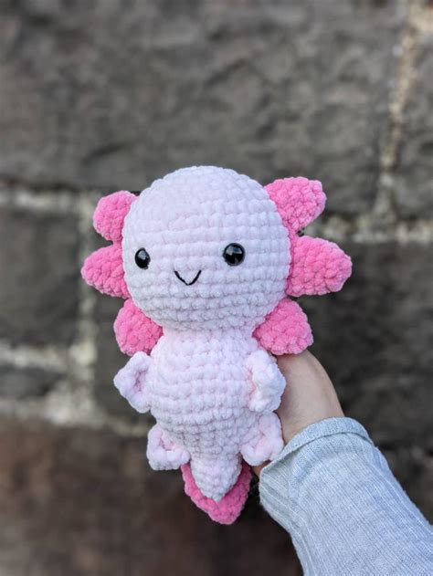 Adorable Amigurumi Axolotl Crochet Cuddly Axolotl Soft Etsy