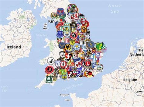 English Soccer Clubs By Zackleischner · Maphub