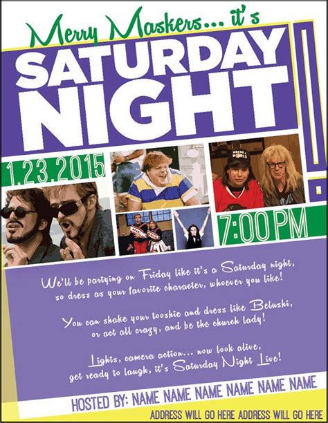 Saturday Night Live Theme Party Invitation Saturday Night Live