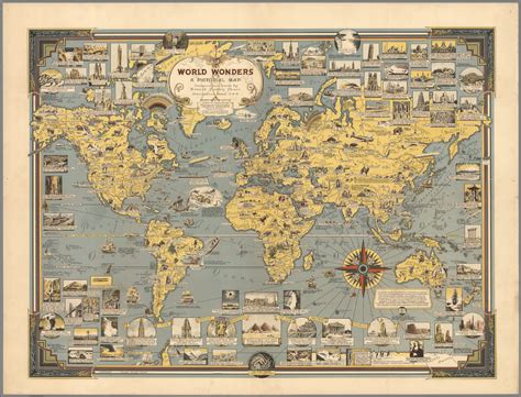 World Wonders A Pictorial Map David Rumsey Historical Map Collection