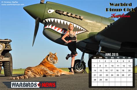 June 15 Warbird Pinup Gilrs Calendar Vintage Aviation News