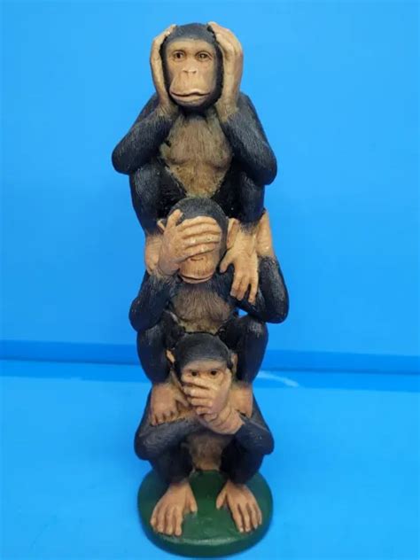 Vintage Three Wise Monkeys Hear No See No Speak No Evil Stacked