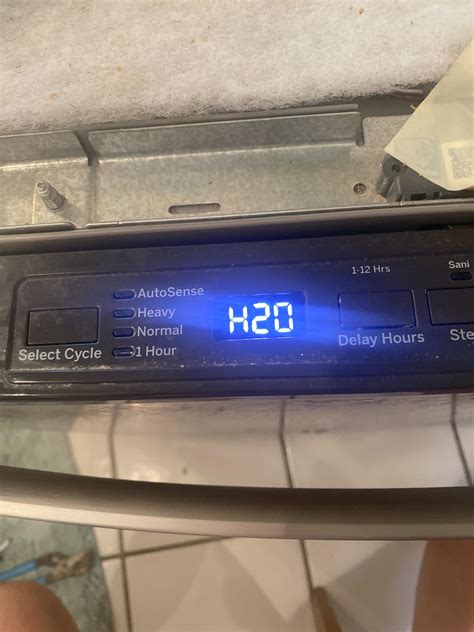 The H20 code won’t clear on our GE dishwasher despite there being