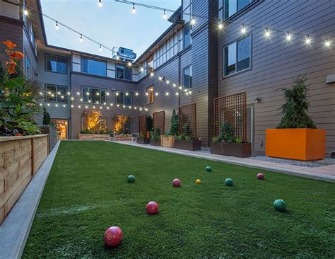 Backyard bocce courts are typically around 60 feet long and 12 feet wide. The Play Bocce courtyard...host a bocce ball tournament ...