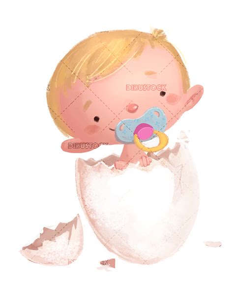 Bebe Saliendo De Un Huevo Dibustock Ilustraciones Infantiles De Stock