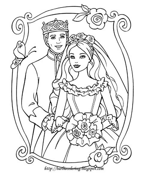 Barbie Coloring Pages Wedding Day Barbie In Bridal Gown Coloring Pages
