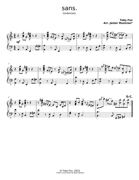 Maybe you would like to learn more about one of these? sans. (from Undertale, for piano) sheet music for Piano ...