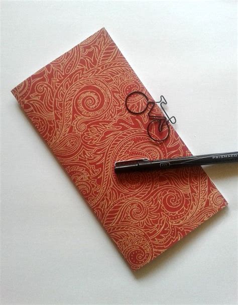 Red And Gold Traveler S Notebook Insert Midori Insert Etsy Traveler