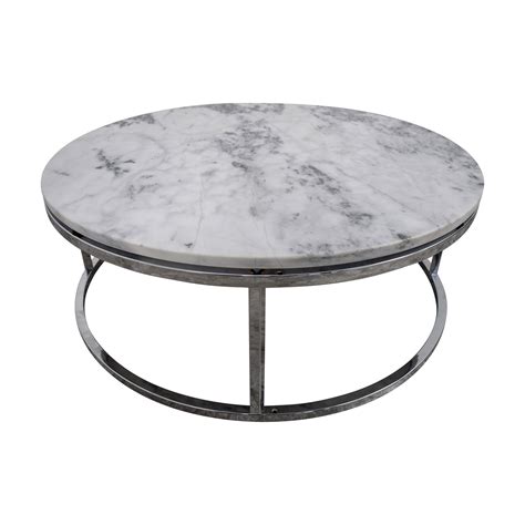 57 Off Cb2 Cb2 Round White Marble Coffee Table Tables