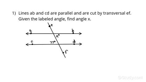 How To Find The Measure Of An Interior Angle Given Two Parallel Lines