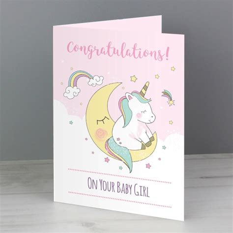 The easiest way to ensure that your newborn baby gift is unique is the. Personalised Baby Unicorn Cards | Love My Gifts