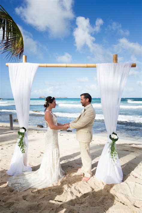 A Simple And Elegant Beach Wedding Arch Bamboo And White
