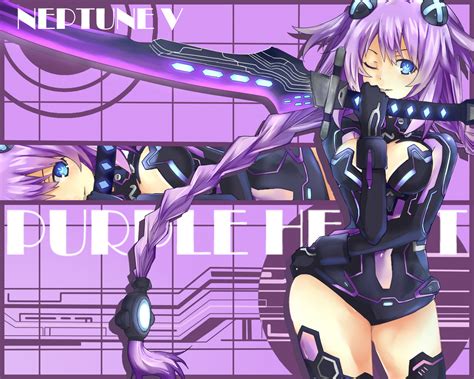 Blue Eyes Hyperdimension Neptunia Long Hair Neptune Purple Hair Purple