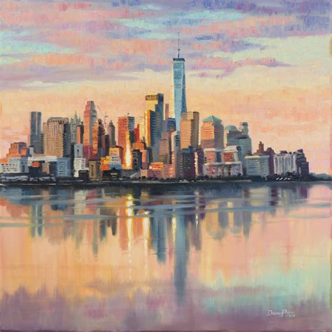 New York Skyline Painting Cityscape Canvas Print City Abstract Art