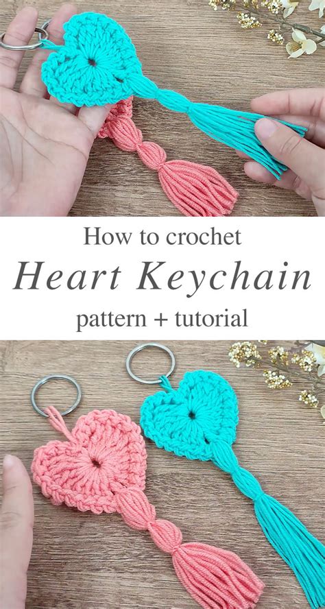 Crochet Heart Keychain Pattern And Tutorial Crochetbeja