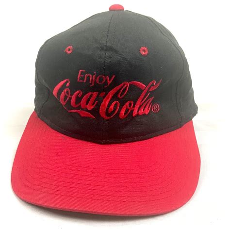Vintage Enjoy Coca Cola Snapback Hat Cap Adjustable Black Etsy