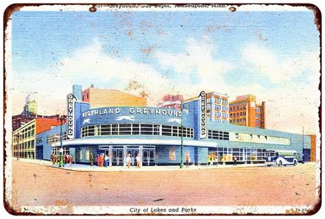 1936 Greyhound Bus Depot Minneapolis Vintage Look Reproduction Etsy