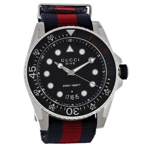 Gucci 136 Dive Xl Series Mens Stainless Steel Quartz Watch Ya136210 Ebay