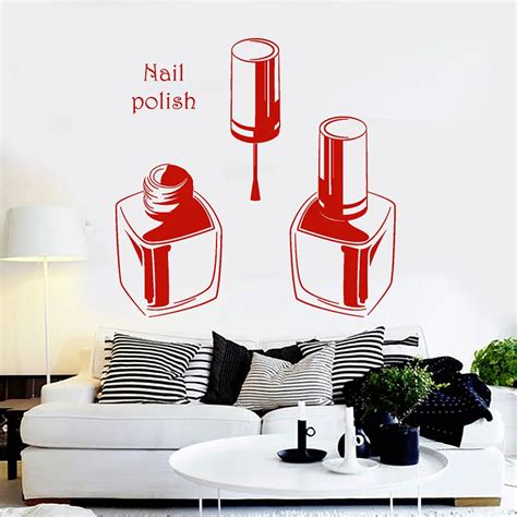 Nail Polish Salon Wall Decals Manicure Beauty Decor Wall Stickers