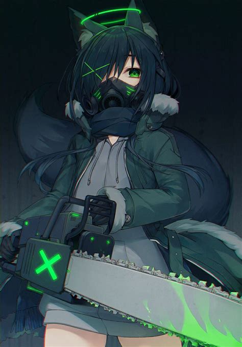 Chainsaw Gas Mask Fox Girl 9gag