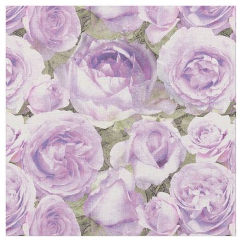 Roses Floral Lavender Purple Pattern Fabric Zazzle