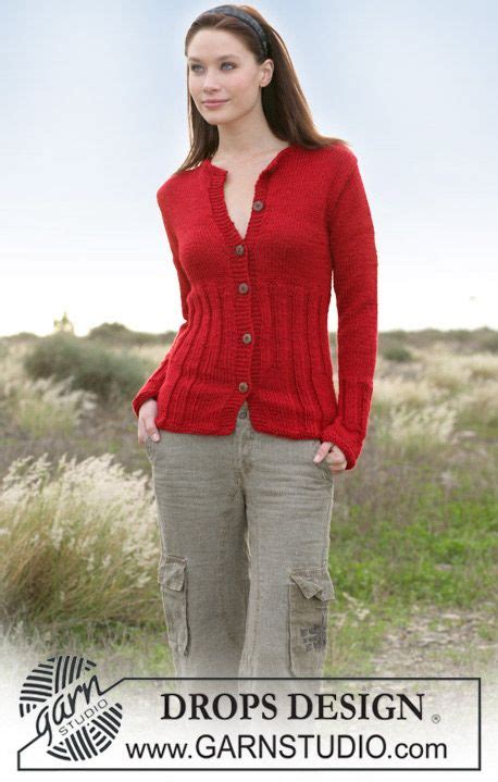 drops jacket with rib in ”silke alpaca” ~ drops design knit outfit knitting women knitting