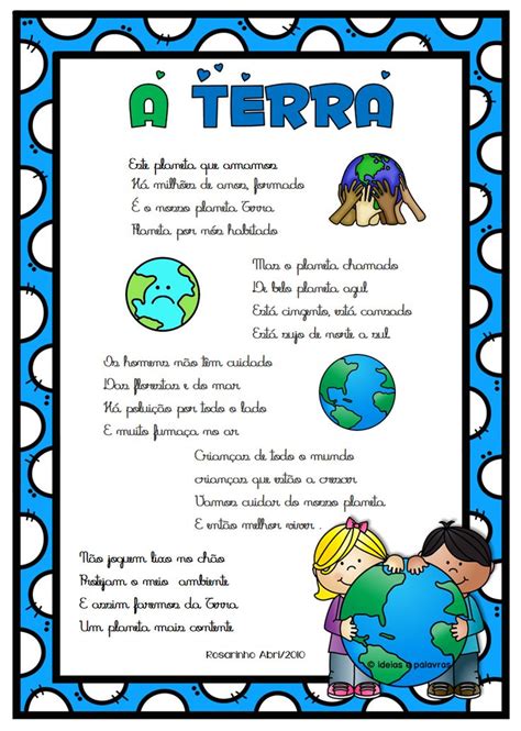 Poema E Atividades Dia Da Terra 22 De Abril Poema Meio Ambiente