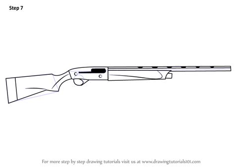 How To Draw A Shotgun Step By Step